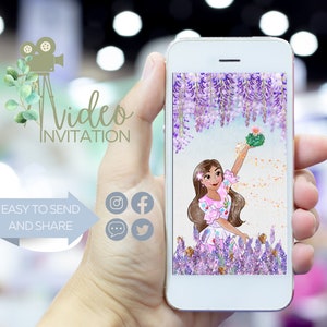 Encanto Birthday Video Invitation, Isabela Animated Invite, Floral Evite with Music