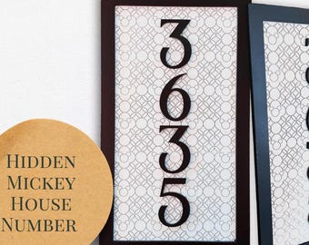 Hidden Mickey House Number Wall Art, Disney Home Decor, Zip Code Decoration