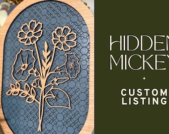 Custom Order: Hidden Mickey Birth Flower