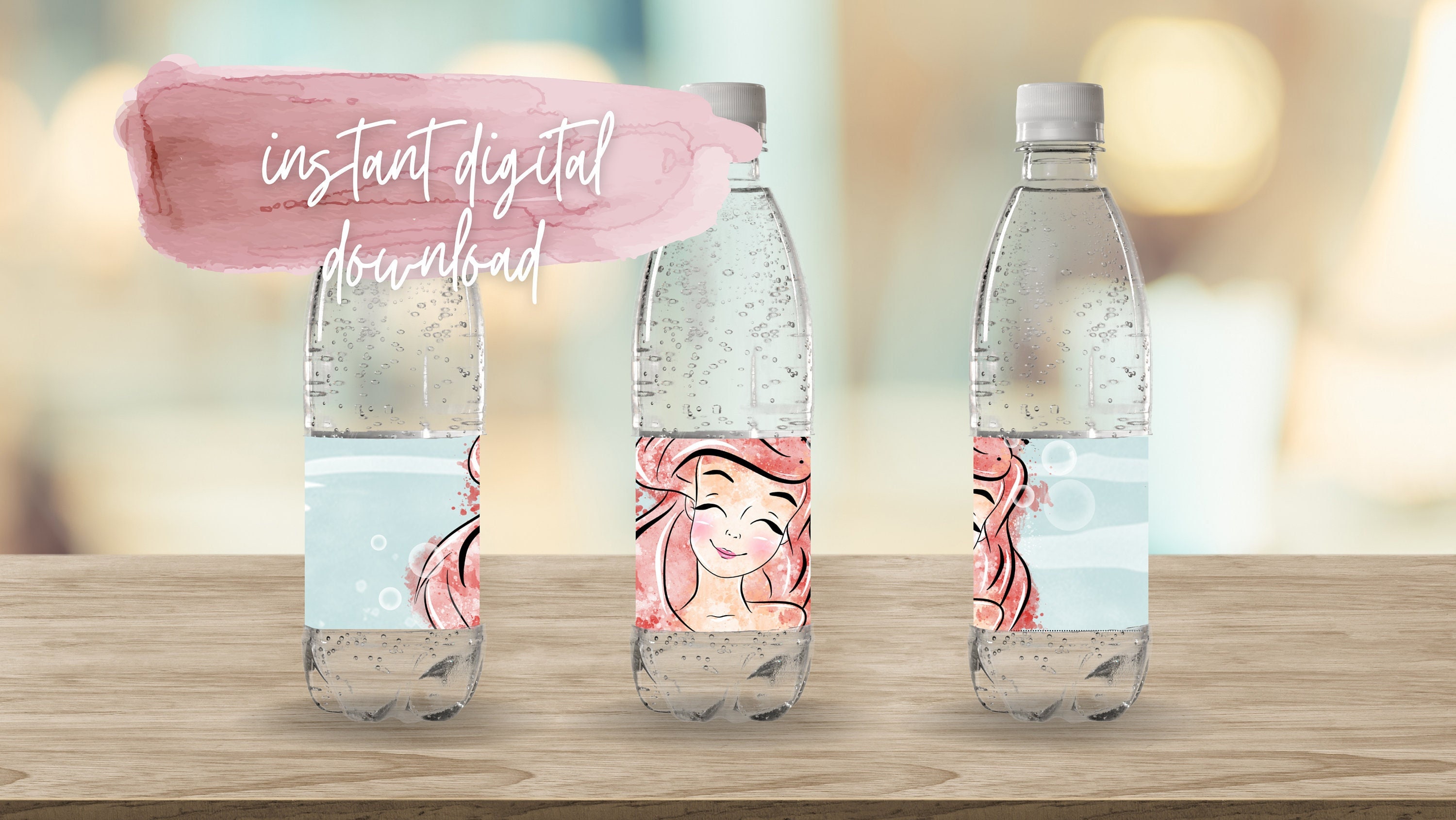 Printable Water Bottle Labels, Baby Shower Diva Royal African Princess  Girl Peach Gold Drink Wrappers, Instant Download by Printable-Party.com