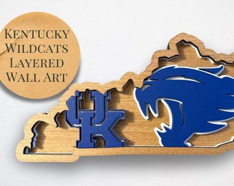 Kentucky Wildcats Wood Decor, University of Kentucky Wooden Sign, Sports Fan March Madness Gift