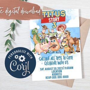 Toy Story Birthday Invitation: Woody, Buzz, and Friends (Digital Download)