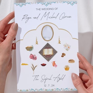 Sofreh Aghd Erklärungskarte - Persische Hochzeit - Bearbeitbarer digitaler Download