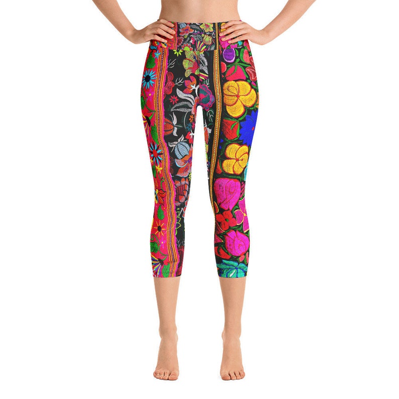 Yoga Capri Leggings Gypsy Yoga Gypsy Girl Bohemian Gypsy Gypsy Pattern Color Pattern Yoga