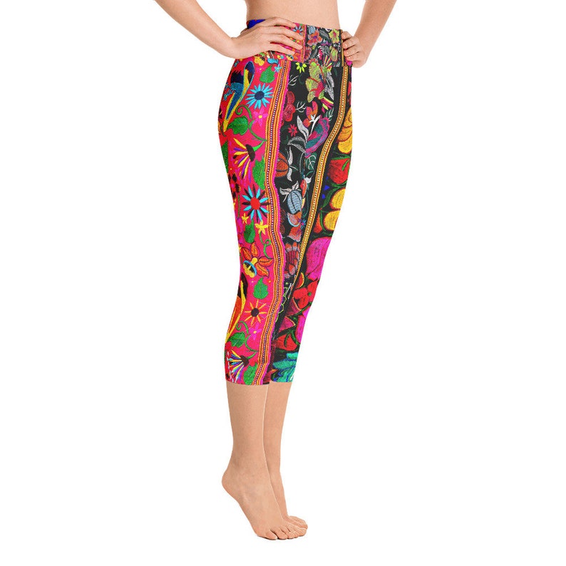 Yoga Capri Leggings Gypsy Yoga Gypsy Girl Bohemian Gypsy Gypsy Pattern Color Pattern Yoga