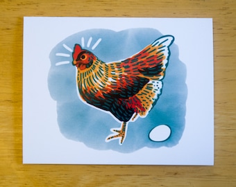 Chicken & Egg Farmyard Notecard