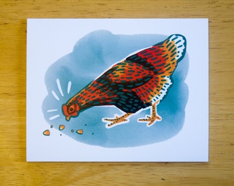 Chicken Scratch Farmyard Notecard