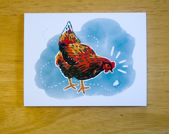 Birds of Joy Chicken Farmyard Notecard