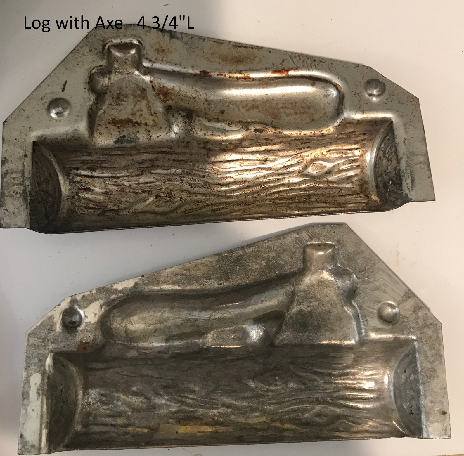 DISCOUNTED Metal Vintage Chocolate Molds of Axe and log with Etsy