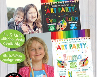 Art Party Invitation, Art Birthday Party, Arts and crafts party, Painting Party invite