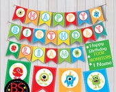 Monster Birthday Banner Monster Birthday Party Banner My | Etsy