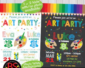 Art Party Invitation, Art Birthday Party, Arts and crafts party, Painting Party invite