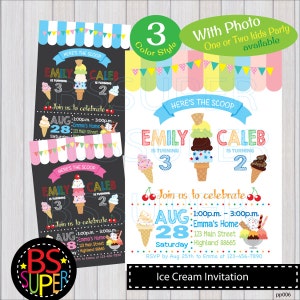 Ice Cream Invitation, Ice Cream Party Invitation, Ice Cream Birthday Invitation, Summer Party Invitation image 5
