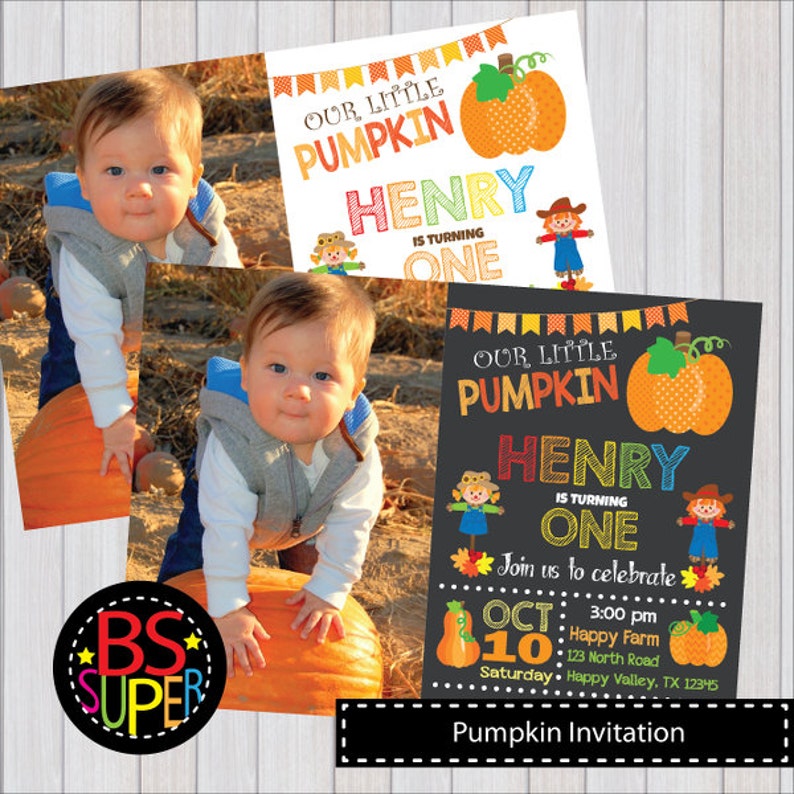 Pumpkin Patch Birthday Invitation Pumpkin Birthday Party | Etsy