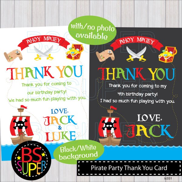 Pirate Thank You - Etsy