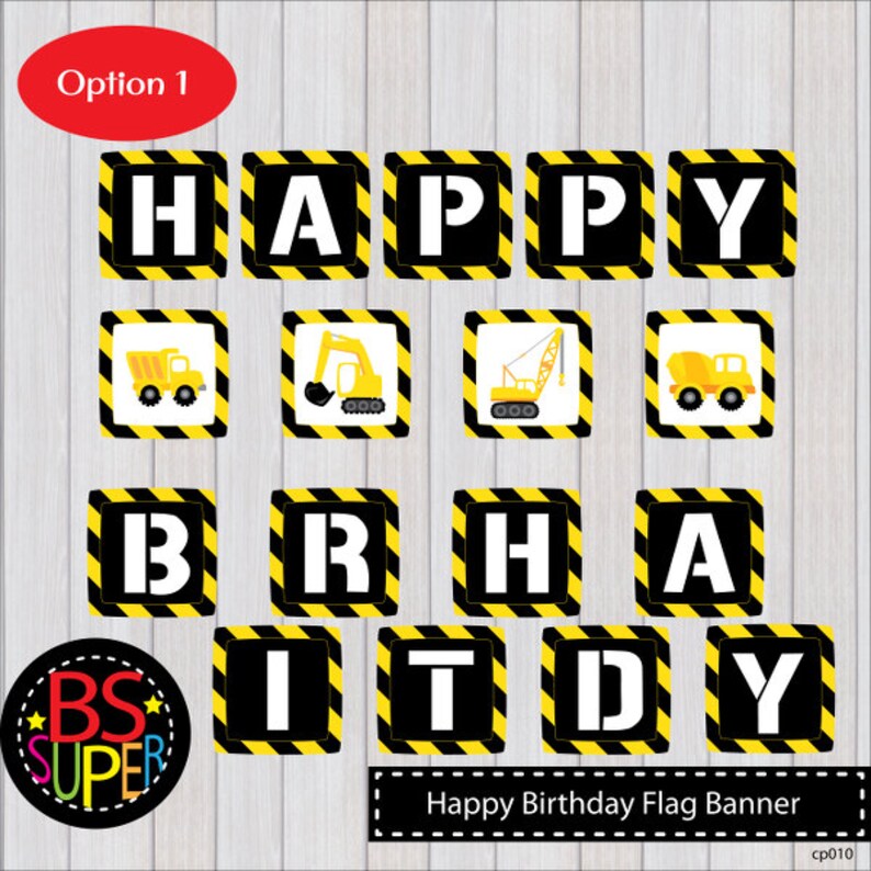 Construction Birthday Banner Construction Banner - Etsy