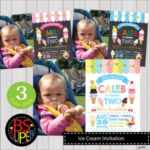 Ice Cream Invitation, Ice Cream Party Invitation, Ice Cream Birthday Invitation, Summer Party Invitation image 6