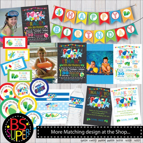 Pool Party Birthday Banner Pool Birthday Party Banner Etsy Canada