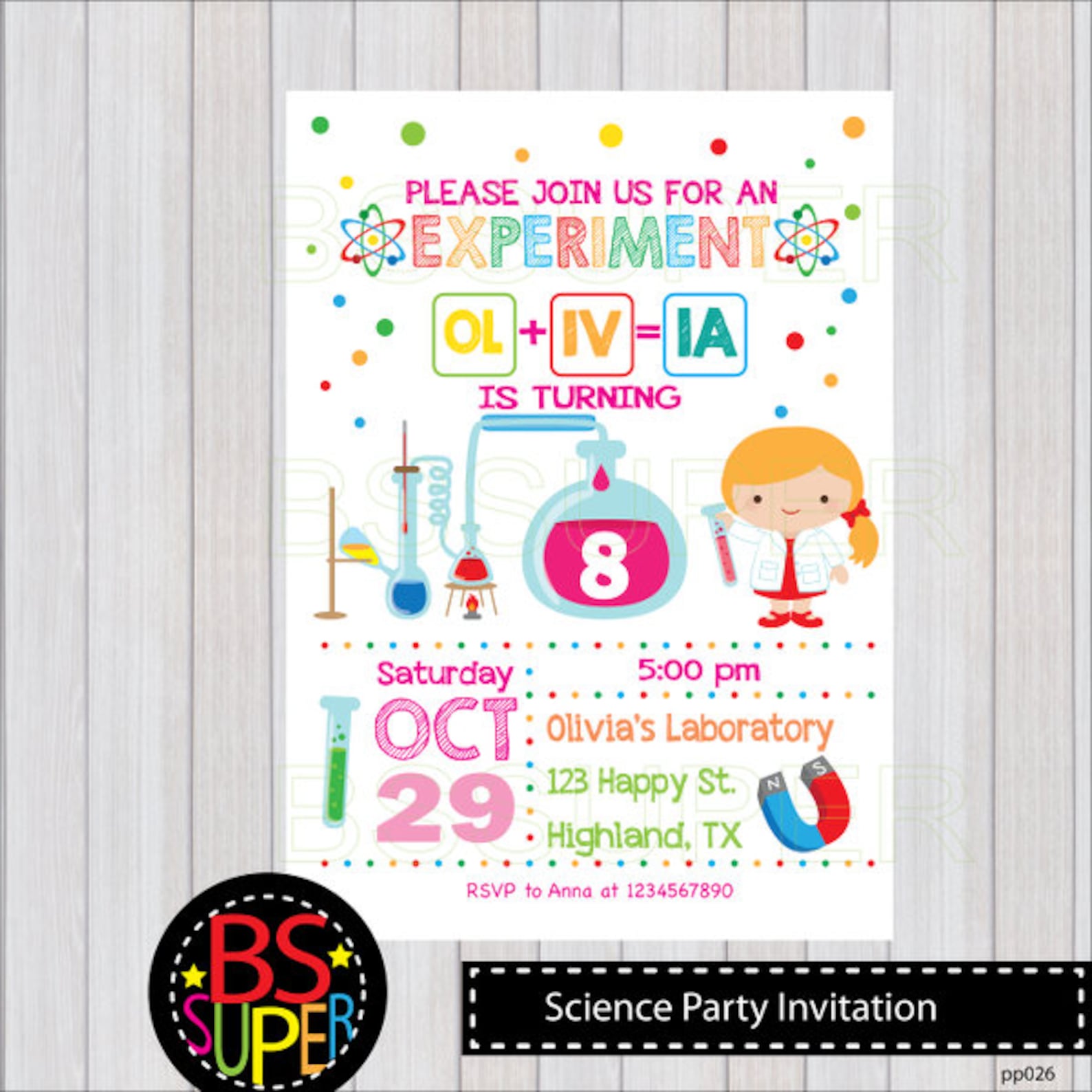 Science Birthday Invitation Science Party Invites Mad Etsy Australia