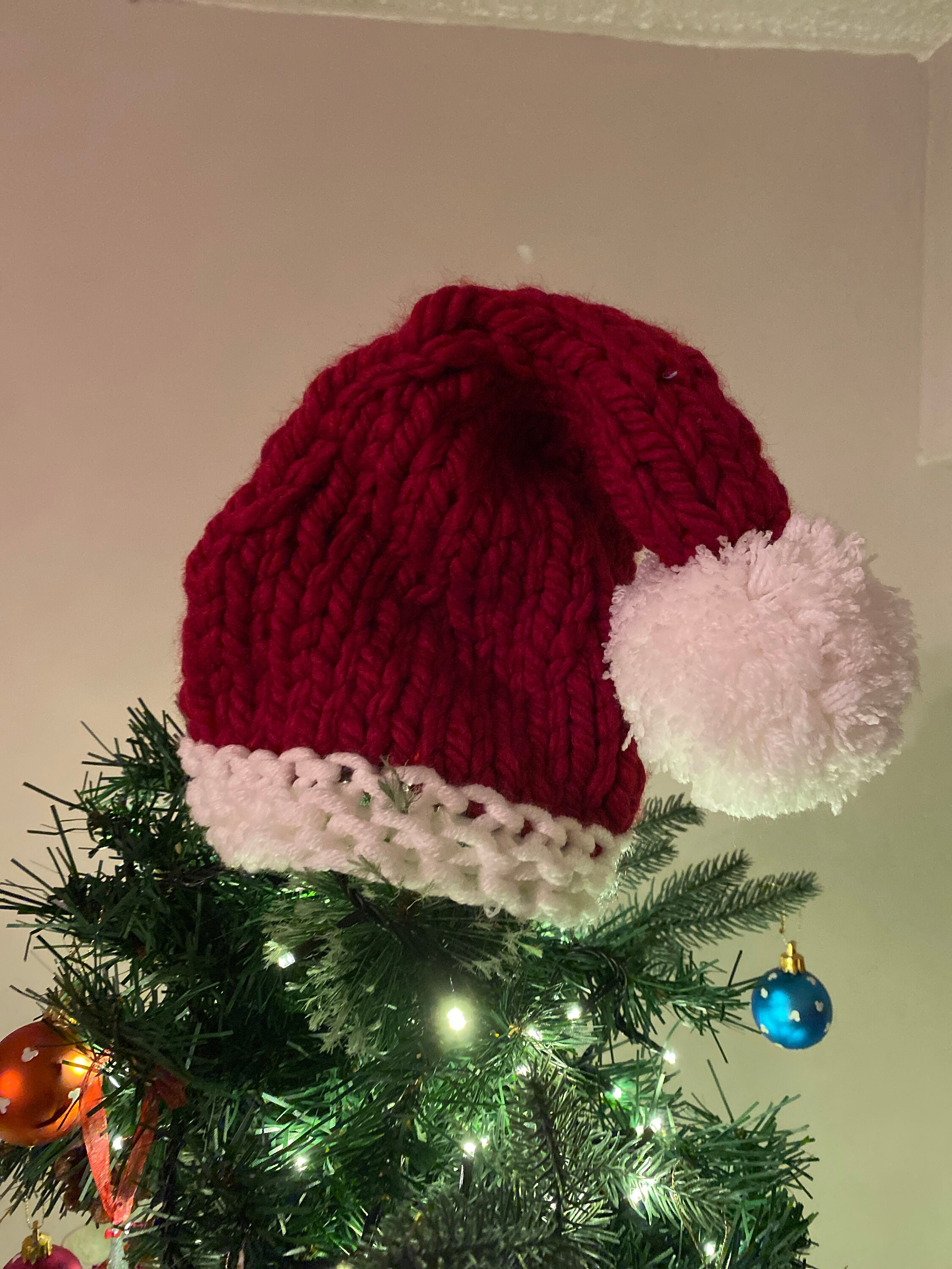 Santa Hat Christmas Tree Topper Etsy