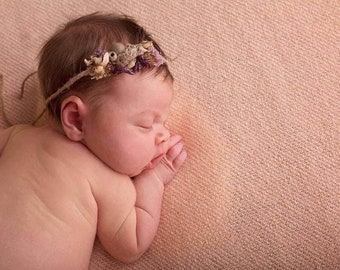 Newborn boho halo | Dried flower headband | Baby flower crown | organic photo props | Girl Photography Prop | bohemian gumnut headpiece