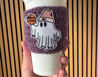Crochet Ghost Cup Cozy: Halloween Coffee Sleeve, Reusable & Eco-Friendly