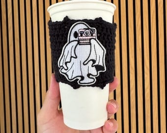Crochet Halloween Cup Cozy: Reusable Coffee Sleeve, Eco-Friendly