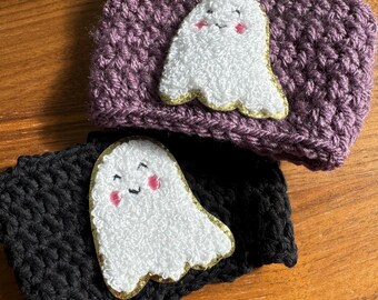 Hey boo copritazza all&#39;uncinetto / Halloween / riutilizzabile / fantasma / fatto a mano / accessori per tazze da caffè / ecologico