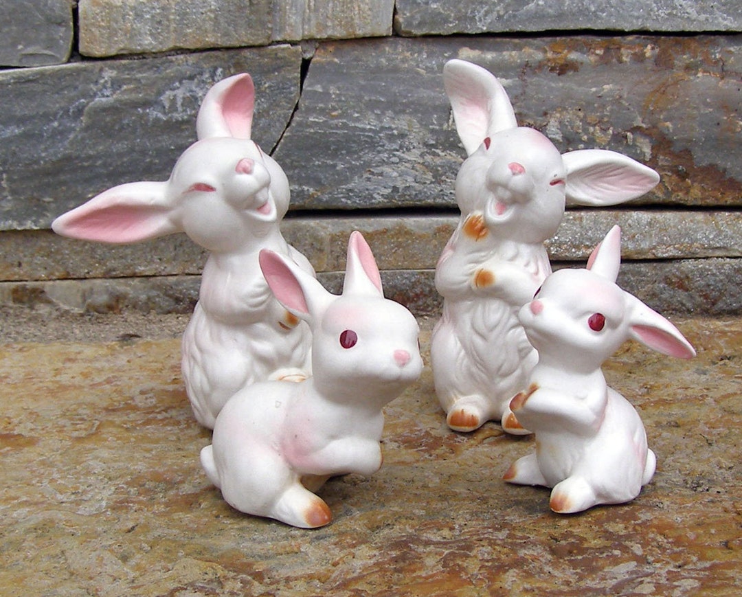 4 Vintage Lefton Rabbits Bunnies Molds 8285 and 2440 Etsy