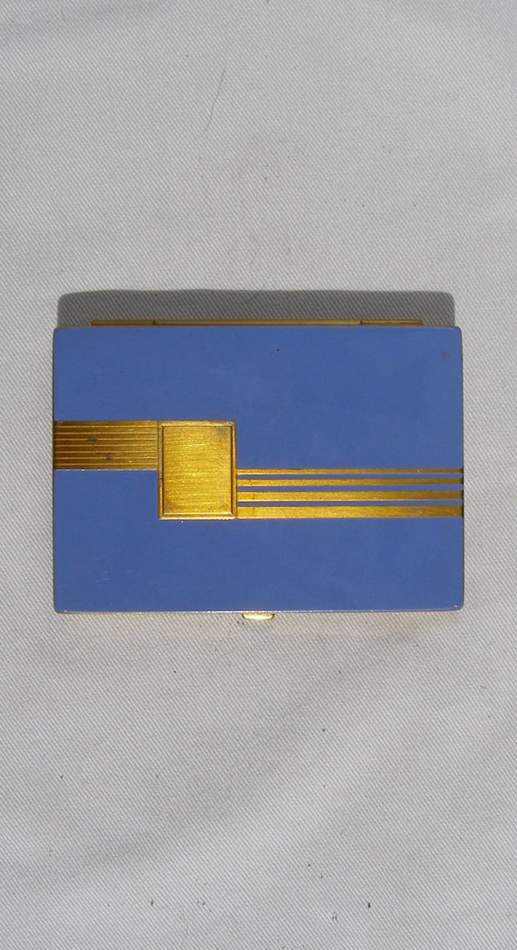 Vintage Art Deco Dorothy Gray Brass and Enamel Com