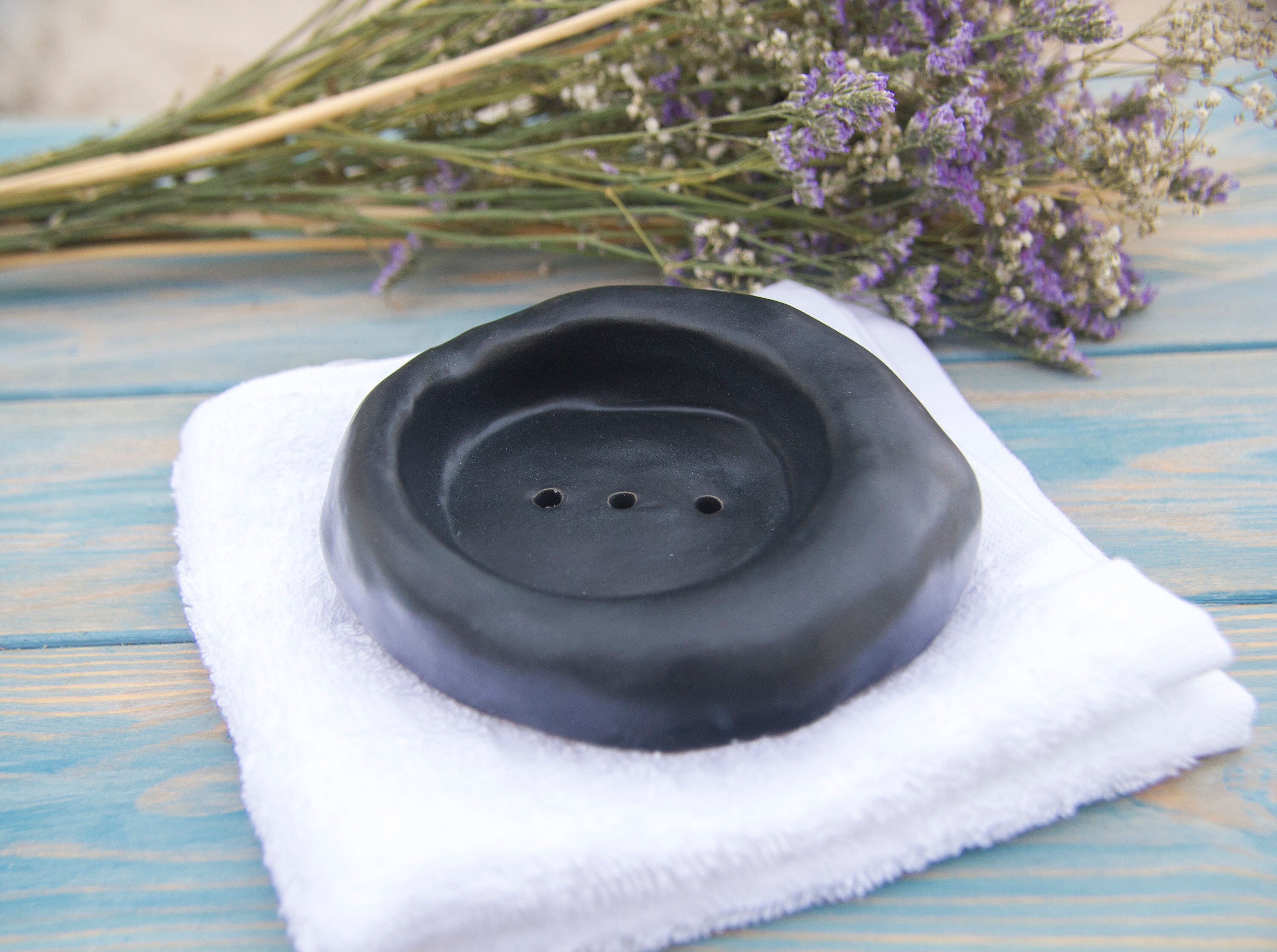 Set of black Rock Soap Dish made with stoneware ceramic and Etsy