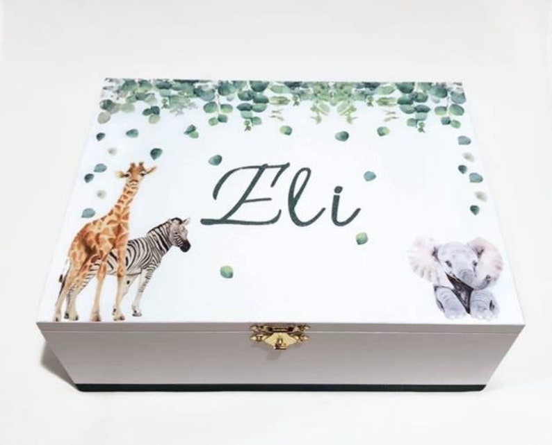 Safari Animals Keepsake Box Jungle Animals Box Trinket Box Etsy