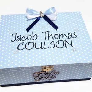 Baby Boy Personalised Box, Keepsake Box, Trinket Box, Treasure Box, Memory Box, Wooden Box, Personalised Baby Box image 2