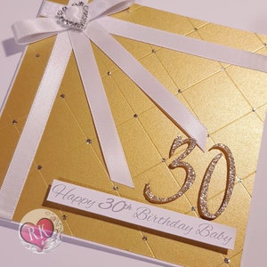 Gold Birthday Card, Milestone Birthday Card, Happy Birthday Card, Personalised Card Metallic Shimmer Gold