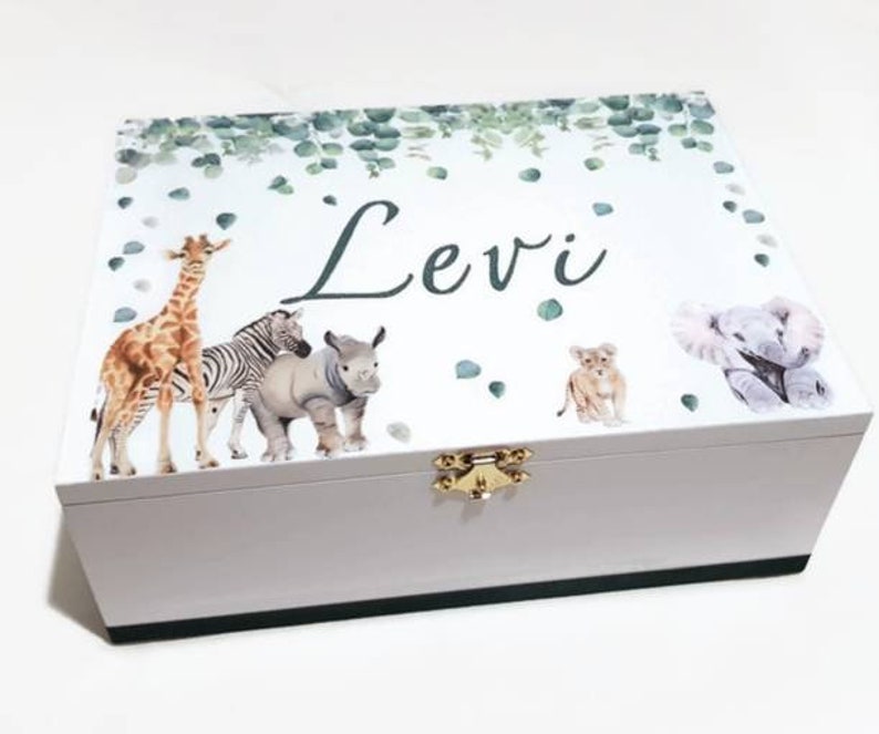 Safari Animals Keepsake Box Jungle Animals Box Trinket Box Etsy