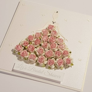 Beautiful Bride Flower Dress Card, For the Bride Card, Personalised Card, To the Bride Card, Bridal Card, Congratulations Card, Wedding Card