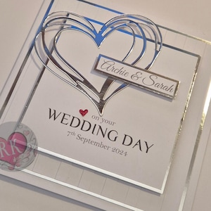White and Mirror Silver Wedding & Engagement Card