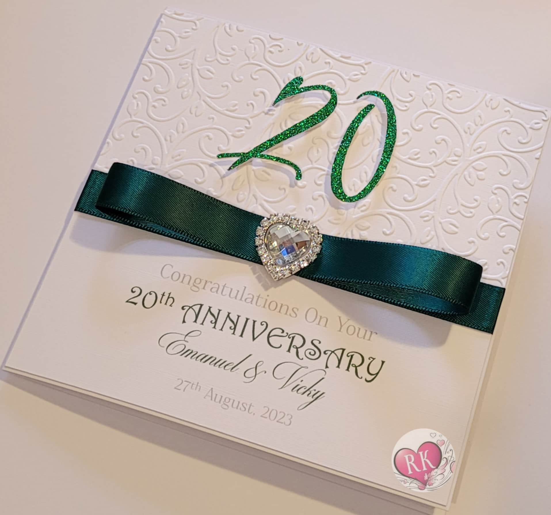 20th Emerald Wedding Anniversary Keepsake Design Ornament