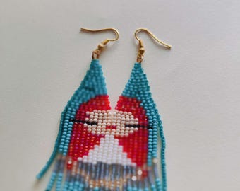 Handmade Miyuki Beaded Earrings: Colorful Whimsical Dangle Jewelry, stainless steel hook