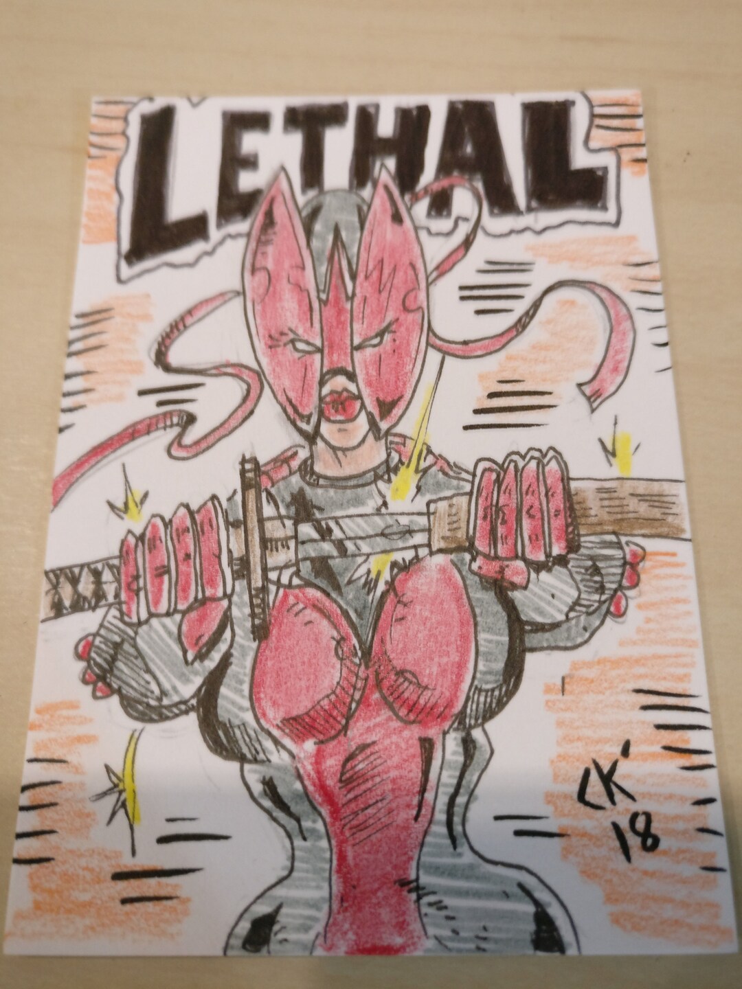 Extreme Comics Lethal Original Sketch Card ( Brigade, Bloodstrike) - Etsy