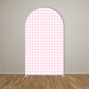 Berry First Birthday Arch Backdrop Cover: Red Strawberry Baby Shower Decor 4600 pink plaids
