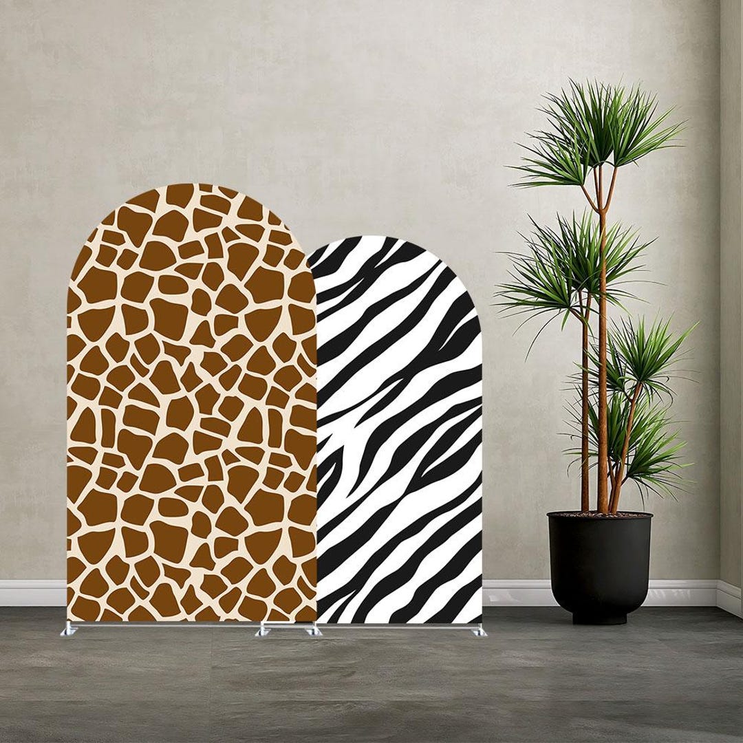 Zebra Arch Jungle Safari Arch Backdrop Cover: Giraffe, Zebra, Fiesta Party Decor ...
