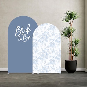Bride To Be Arch Backdrop Cover: Something Blue Bridal Shower Decor