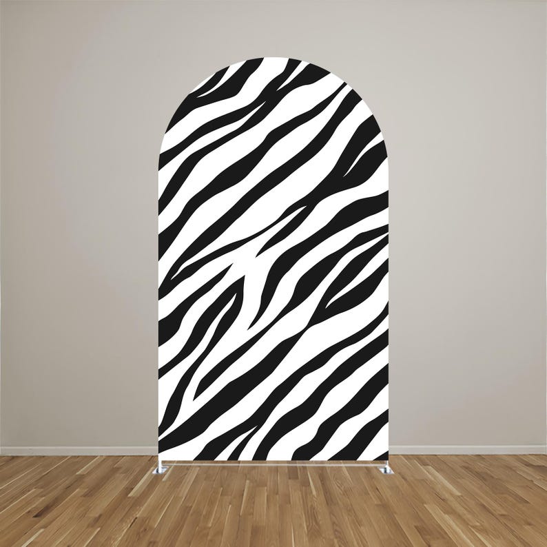 Zebra Arch Jungle Safari Arch Backdrop Cover: Giraffe, Zebra, Fiesta Party Decor ...