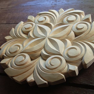 Woodcarving Rosette Handmade Home Decor Wall Hanging Wood Art Wooden Gift Woodworking Woodcraft 11,81″ - MADE TO ORDER