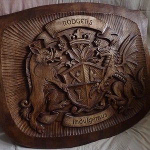 Custom Family Crest Coat of Arms Personalized Family Shield Wooden Emblem Military Wood Art Heraldic Army Woodworking Monogram Woodcraft