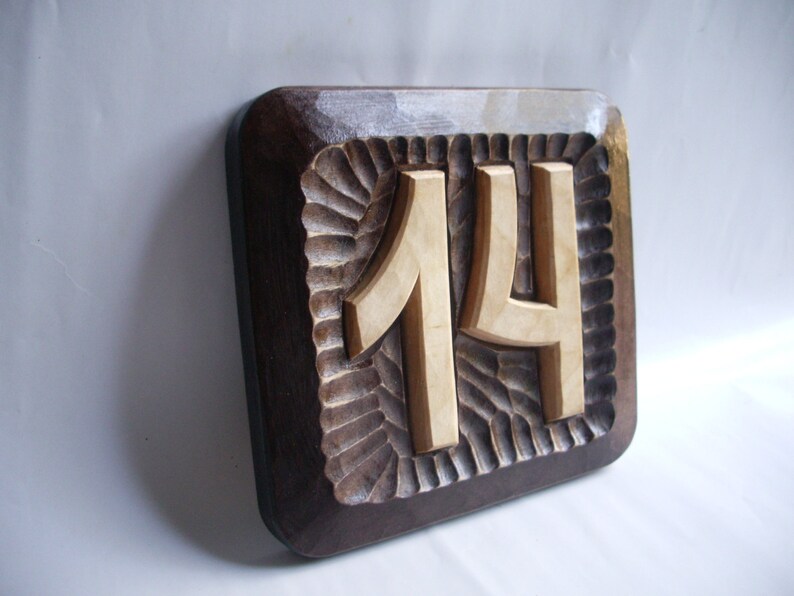 Wood Art Custom House Numbers Address Plaque Woodworking Home Sign Woodcraft Outdoor Plaques