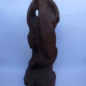 Wooden Sculpture, Woodworking, Wood Art,  Woodcraft, Home Decor, Wooden Statue, Dark Color Handmade