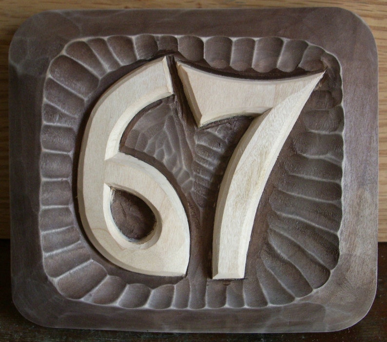 Wood Art Custom House Numbers Address Plaque Woodworking Home Sign Woodcraft Outdoor Plaques