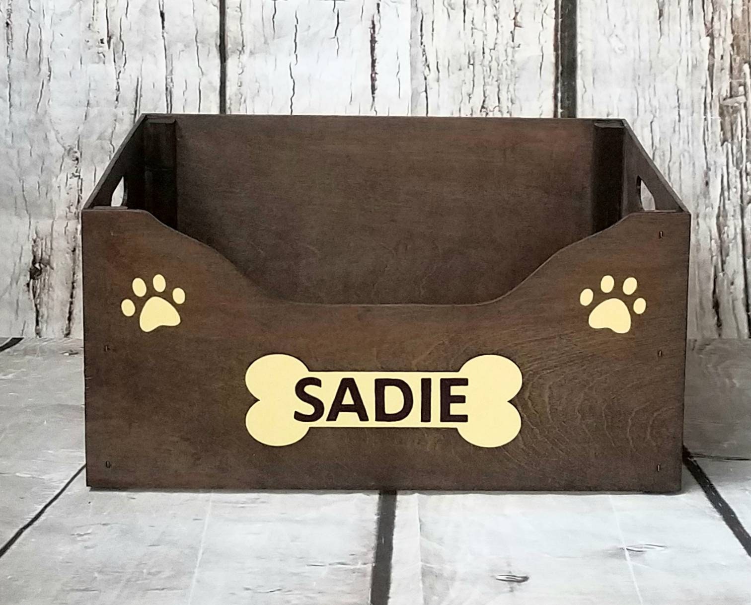 white dog toy box